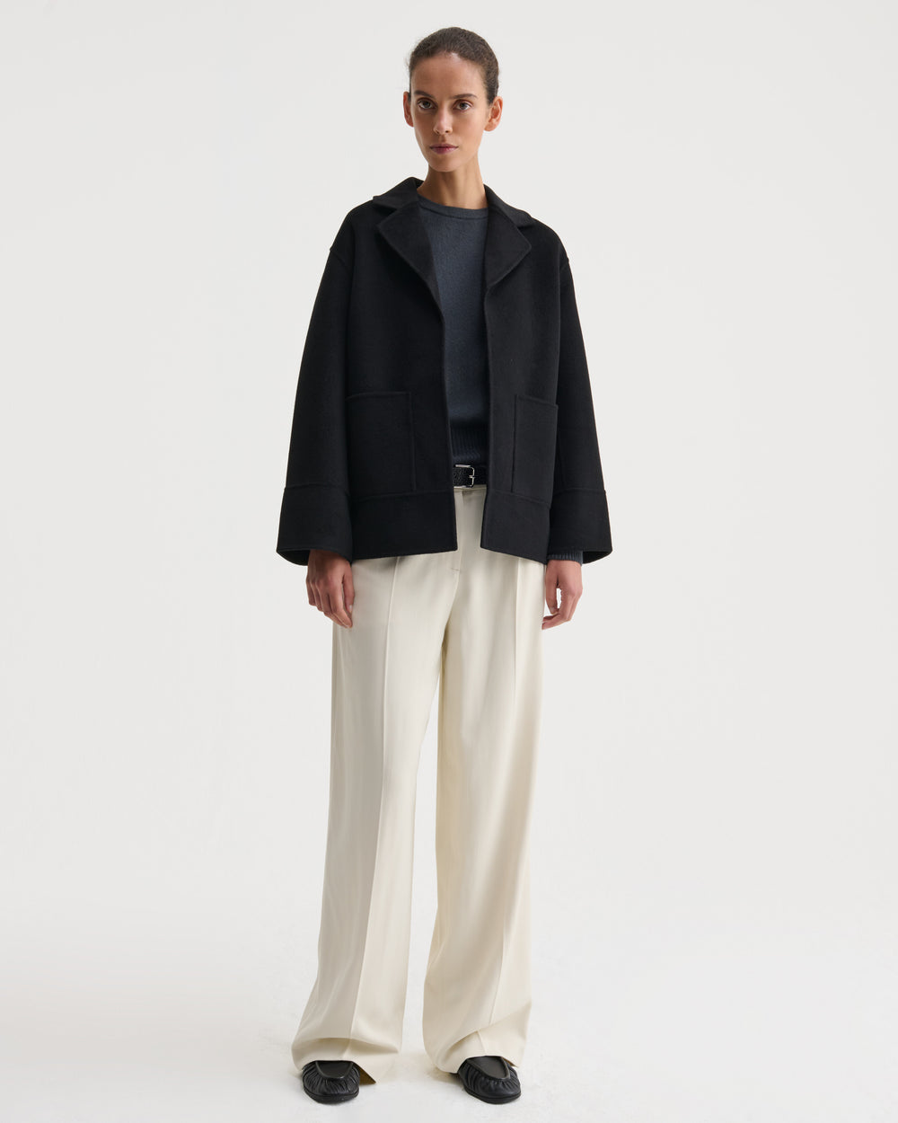 SWEATERS The Viki Short Coat in Black Nonchi