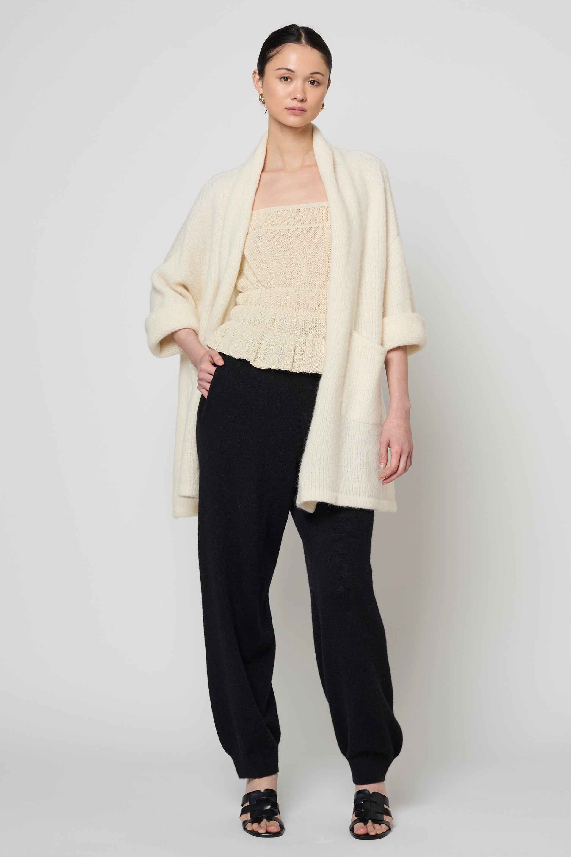SWEATERS Haori Cardigan in Cream Atelier Delphine