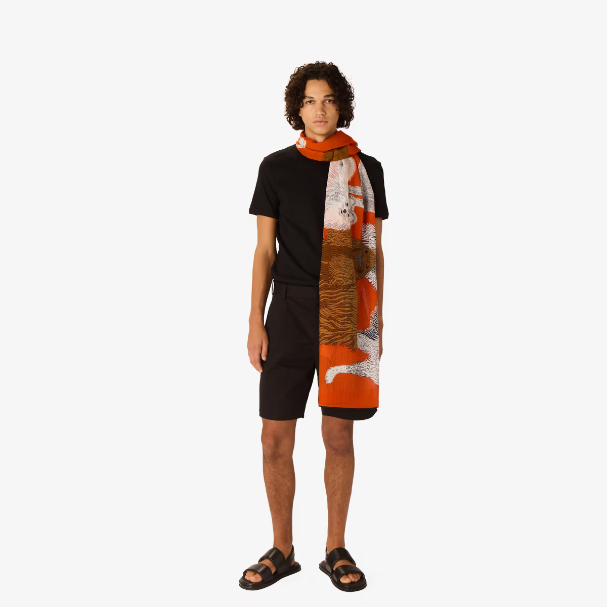 ACCESSORIES Cotton Toutou Scarf in Orange Inoui Editions