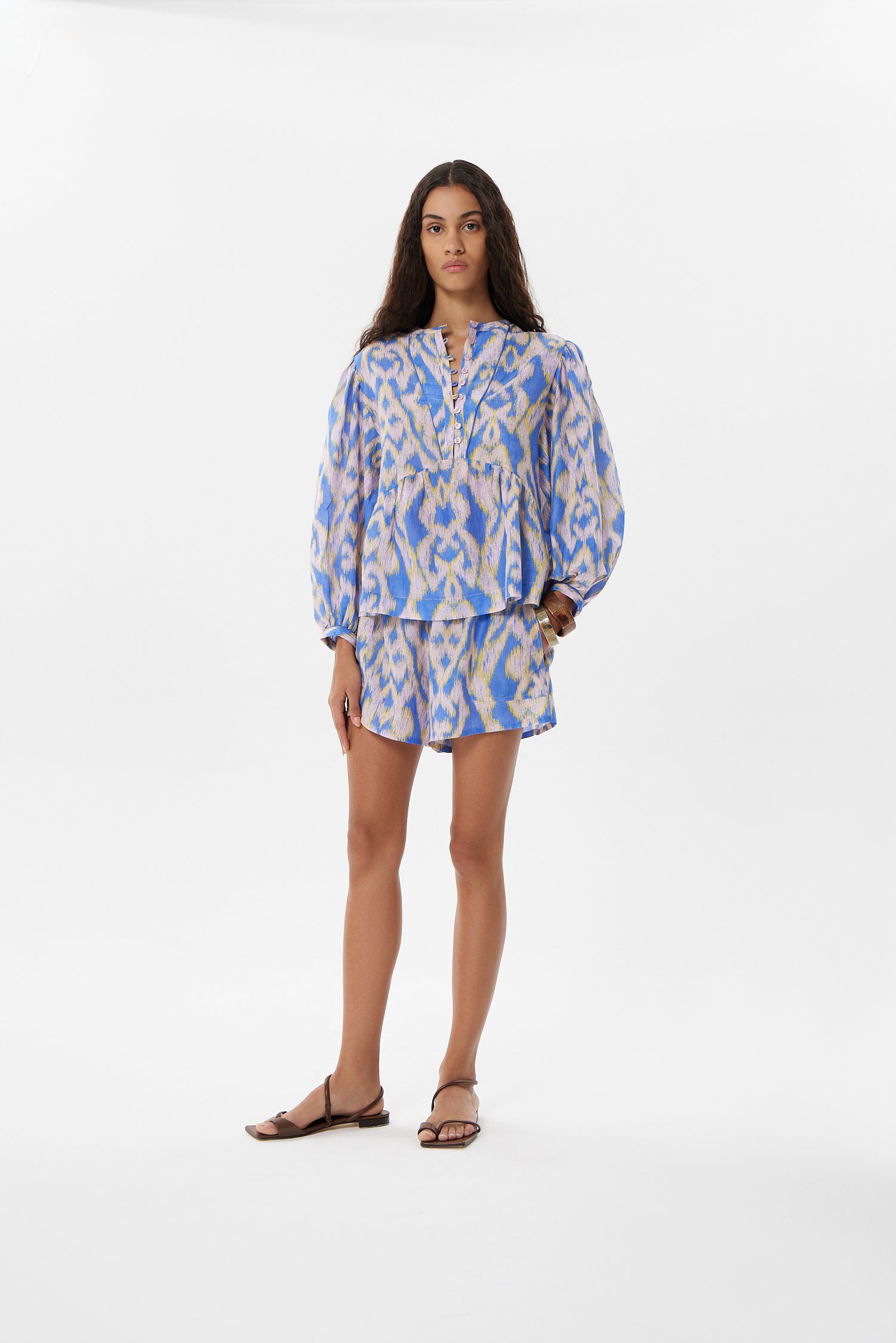 BLOUSES/SHIRTS/TOPS Moreno Irina Blouse in Lavender Ikat Maria Cher