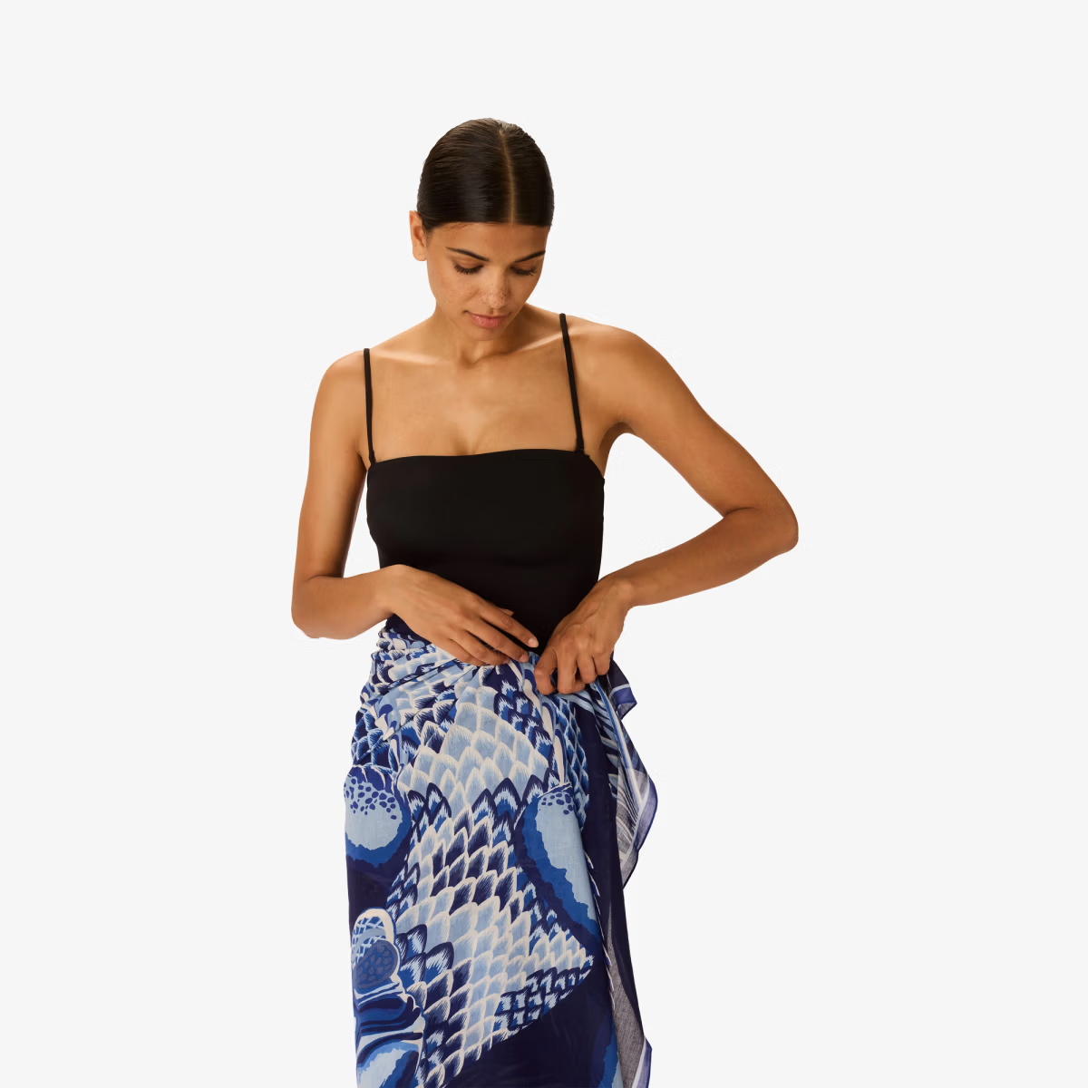 ACCESSORIES Croco Scarf in Navy Inoui Editions