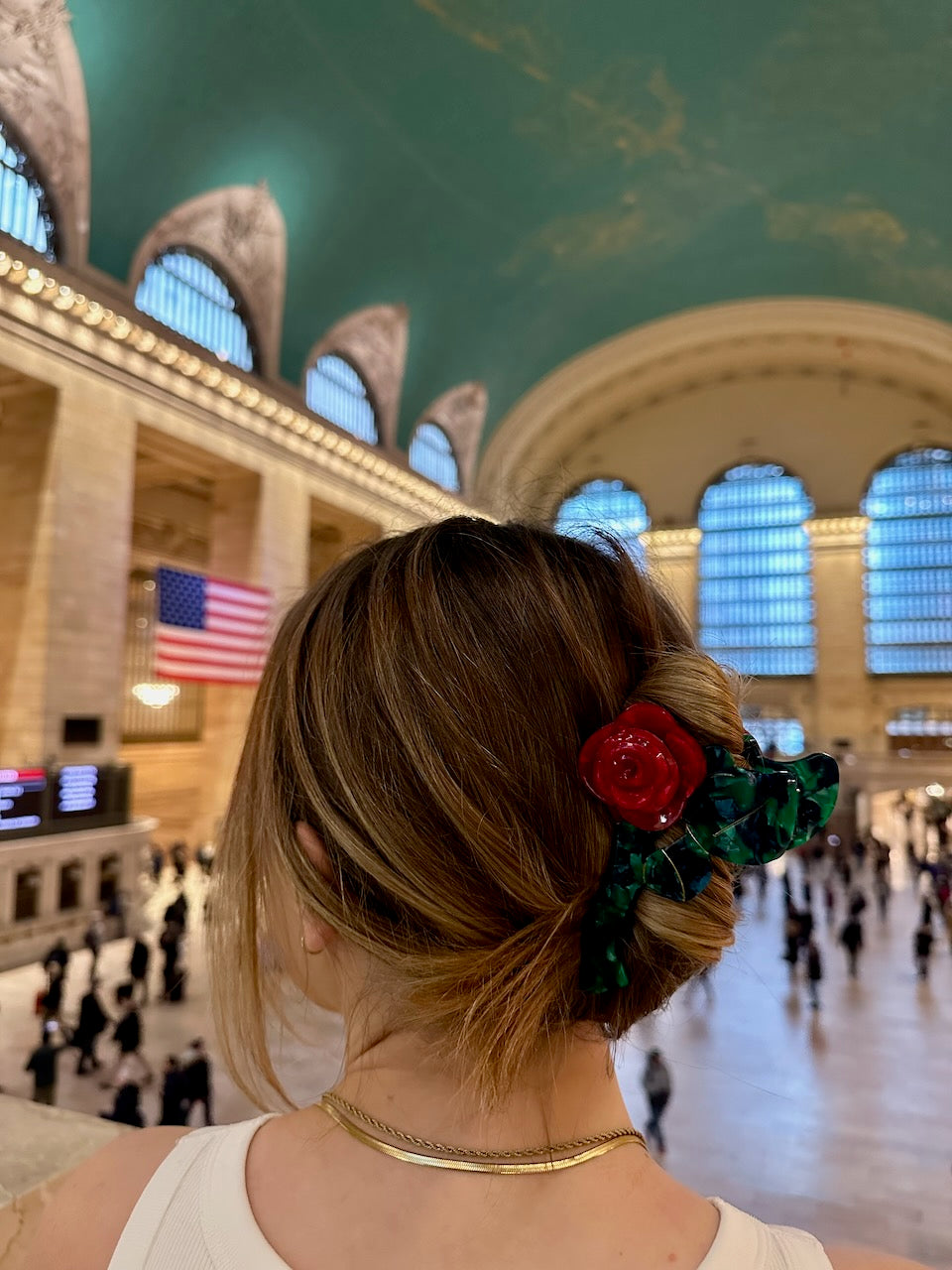 ACCESSORIES ORIGAMI ROSE STEM CLAW CLIP IN RED Solar Eclipse