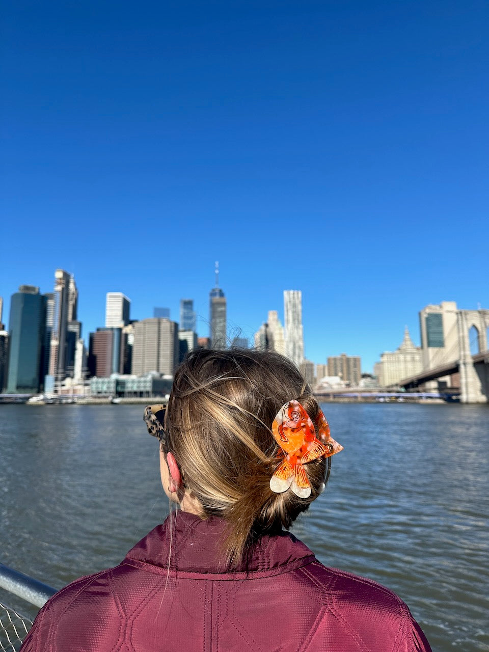 ACCESSORIES Goldfish Claw Clip in Orange Solar Eclipse