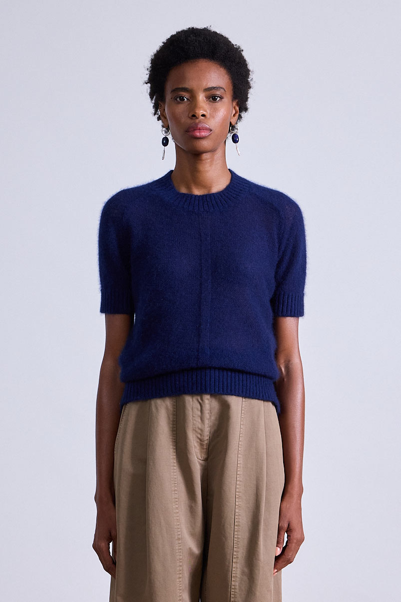 SWEATERS Softest Silk Cashmere Tee in Navy Apiece Apart