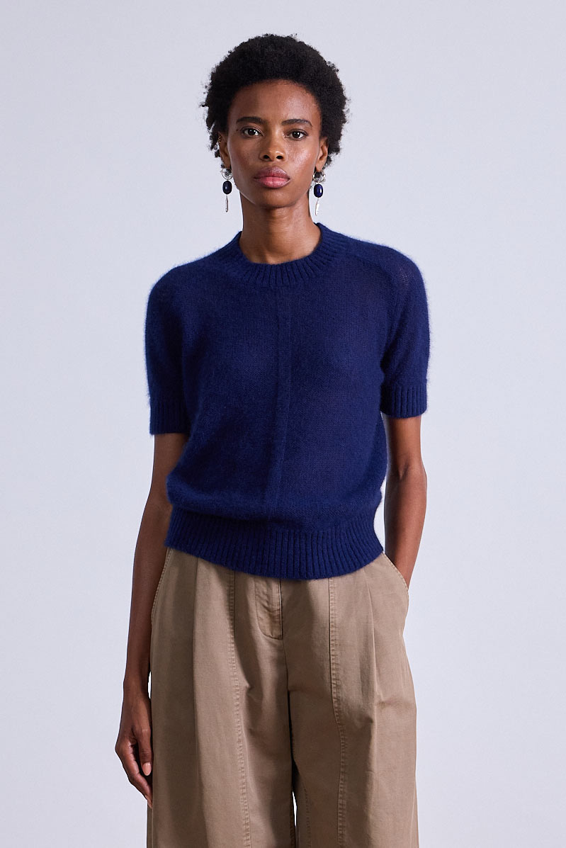 SWEATERS Softest Silk Cashmere Tee in Navy Apiece Apart