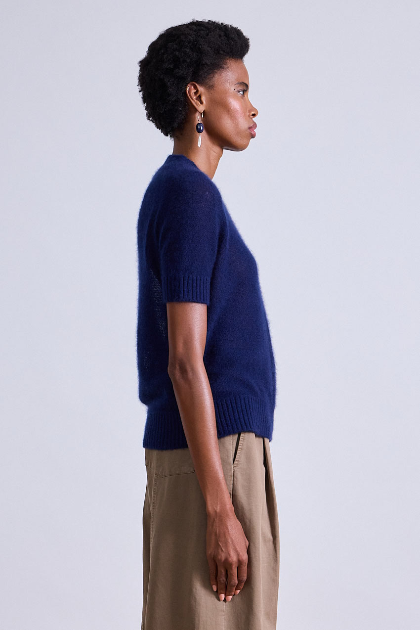 SWEATERS Softest Silk Cashmere Tee in Navy Apiece Apart