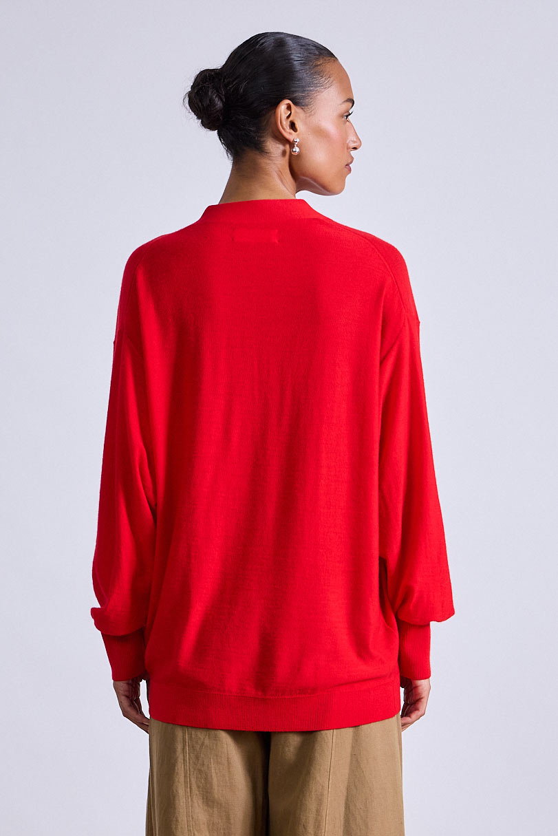 SWEATERS Drippy Tissue Cardigan in Dragon Fruit Apiece Apart