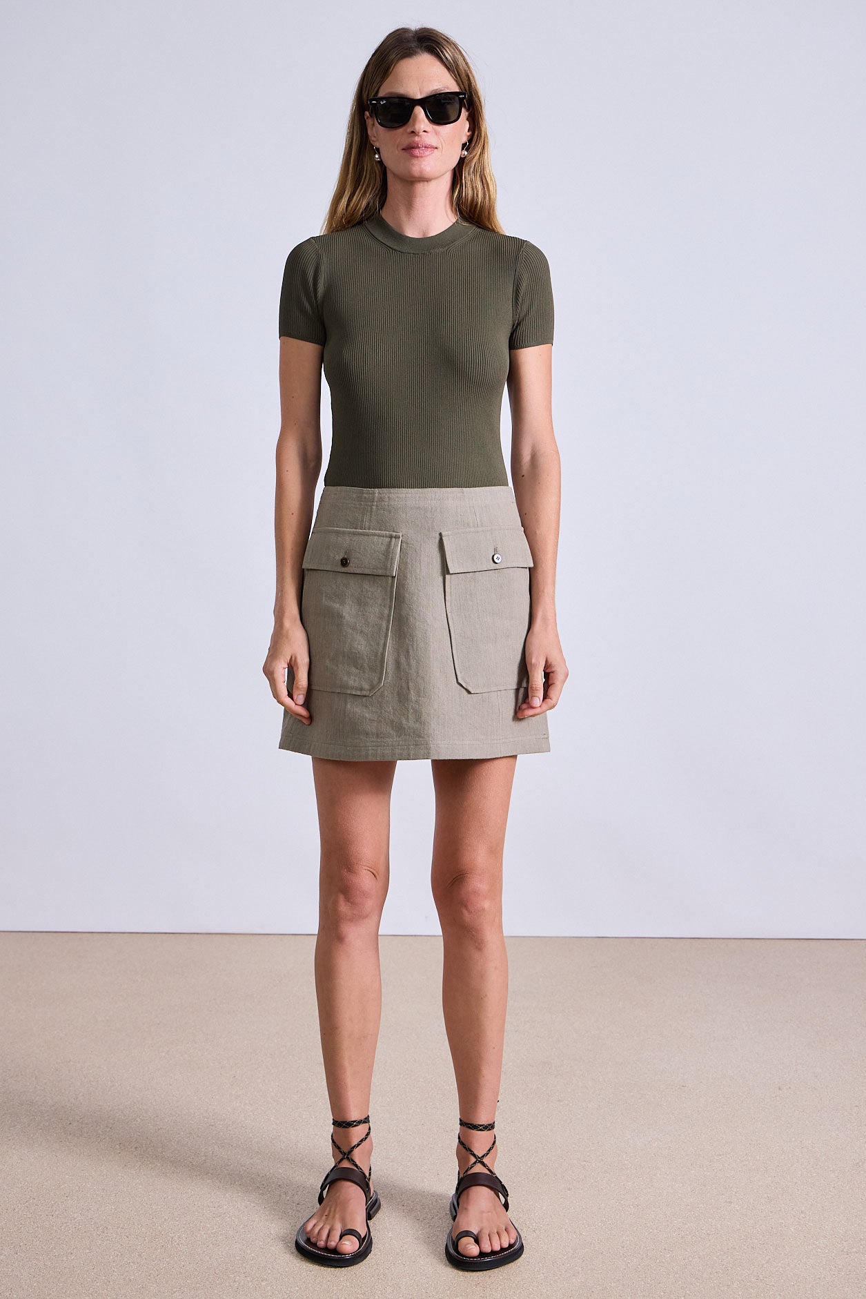 SKIRTS Chi Mini Skirt in Moss Apiece Apart