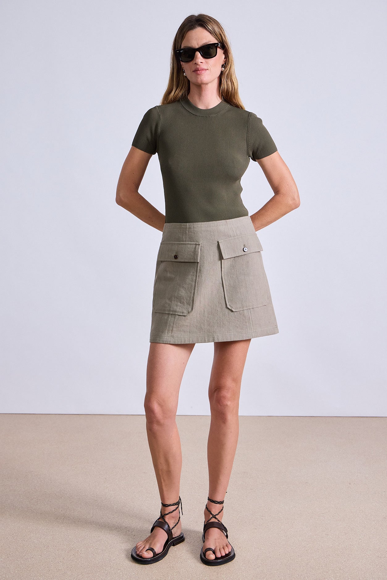 SKIRTS Chi Mini Skirt in Moss Apiece Apart