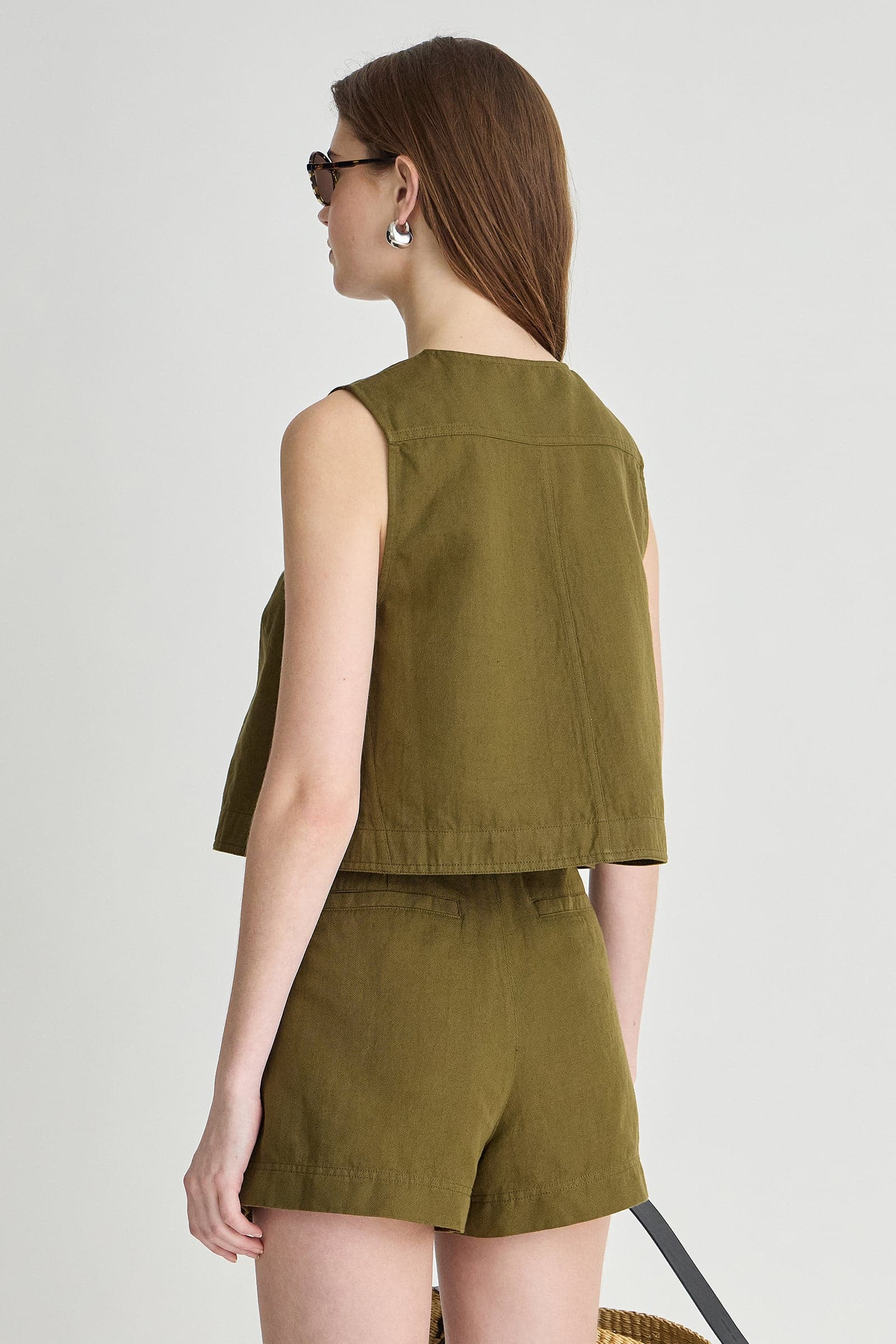 TEES/TANKS Godet Tank in Dark Olive Apiece Apart