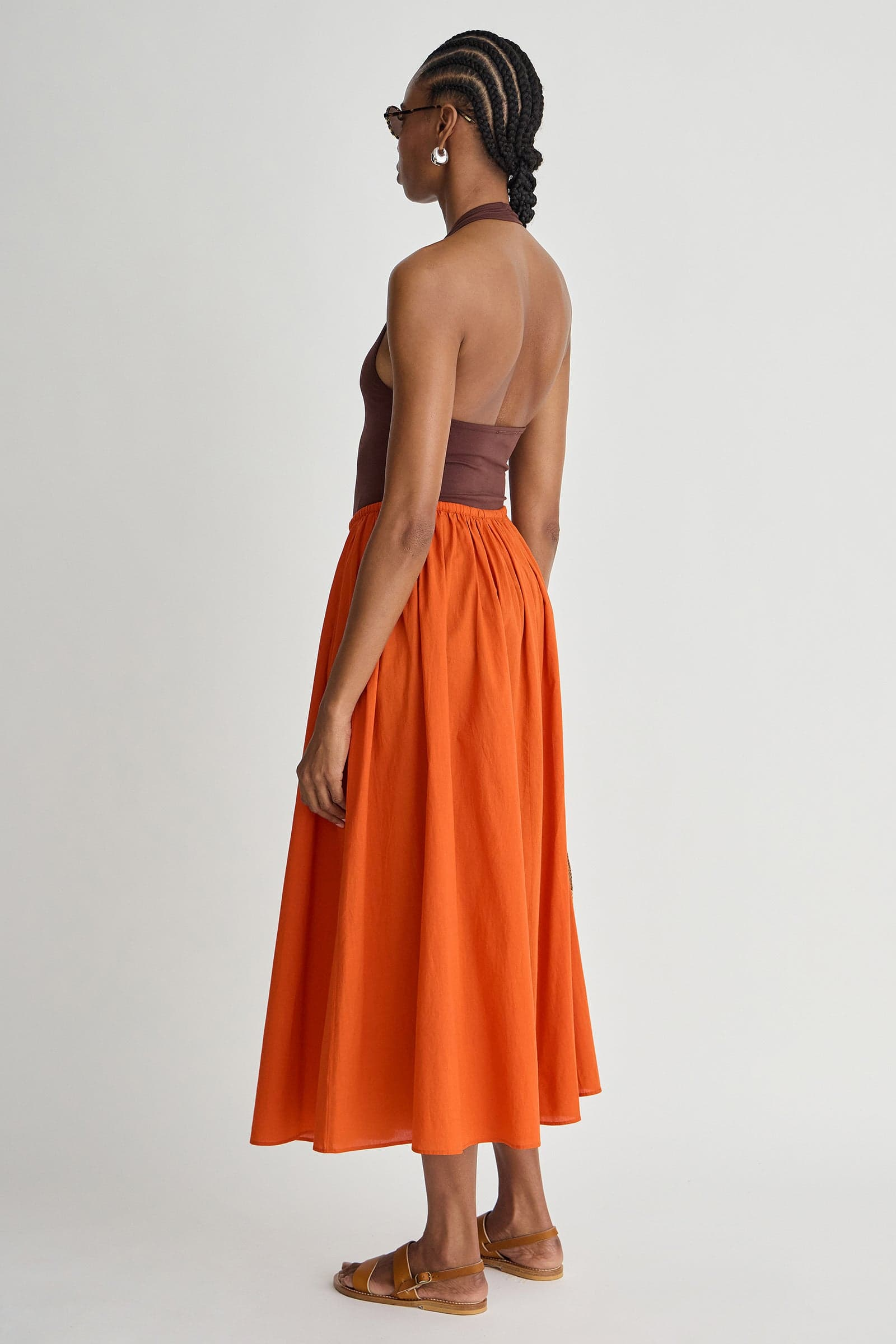 SKIRTS Hanne Tie Maxi Skirt in Persimmon Apiece Apart