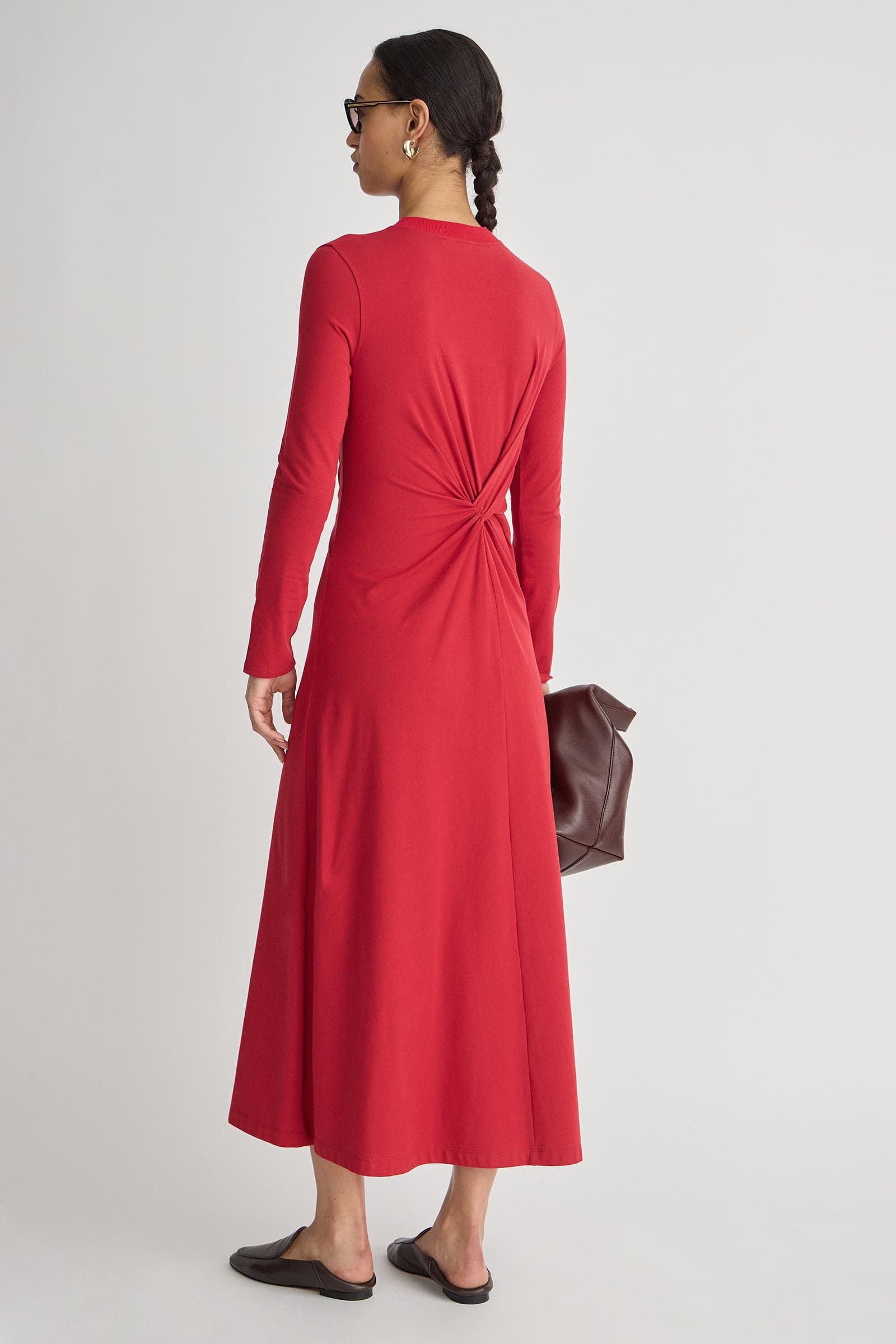 DRESSES/JUMPSUITS Long Sleeve Volta Dress in Riding Red Apiece Apart