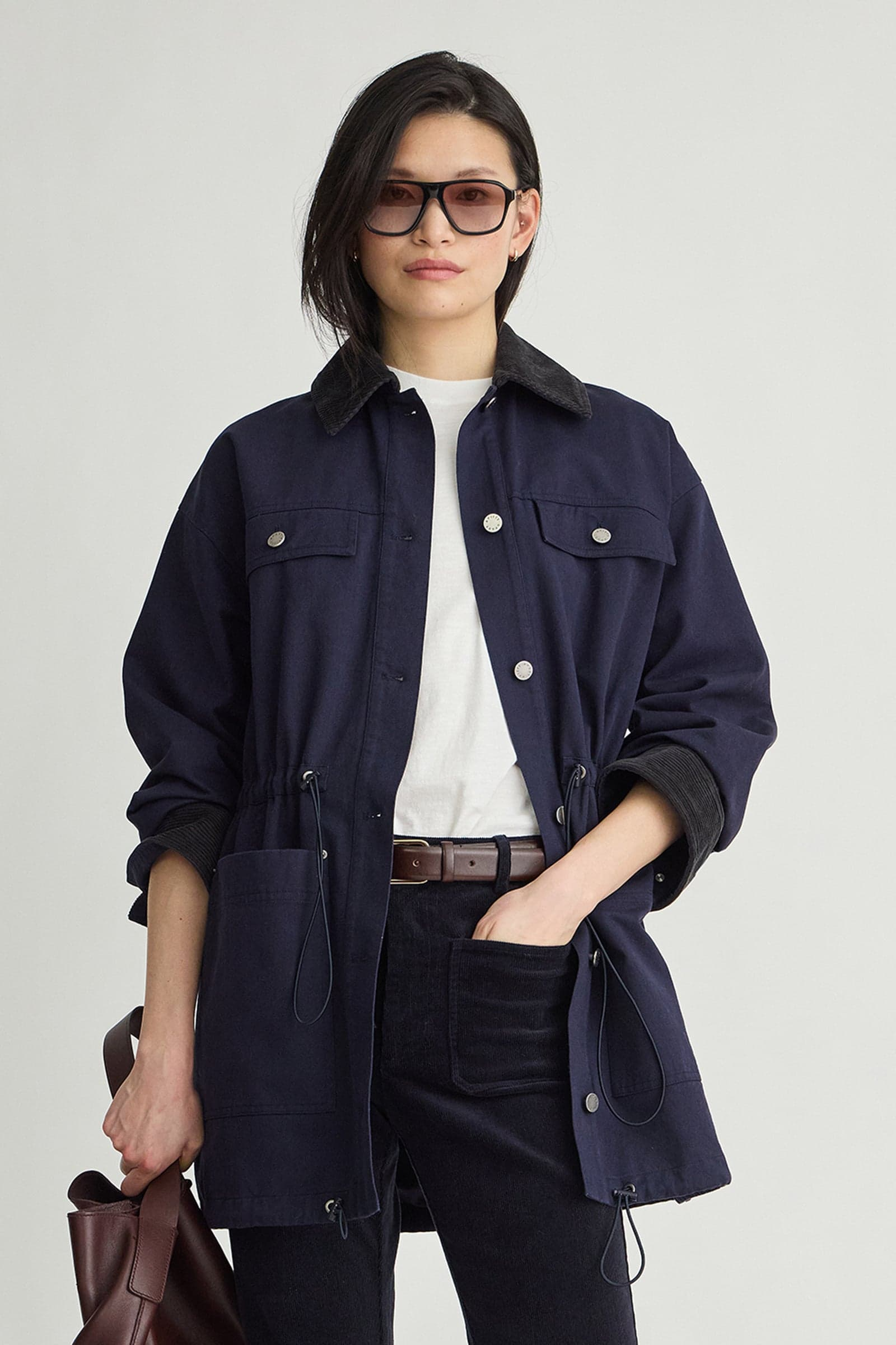 COATS/JACKET Barn Chore Jacket With Drawstring in Navy Apiece Apart