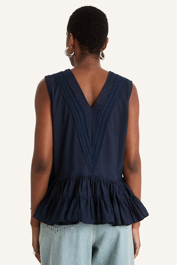 BLOUSES/SHIRTS/TOPS SENDA TOP IN NAVY Merlette