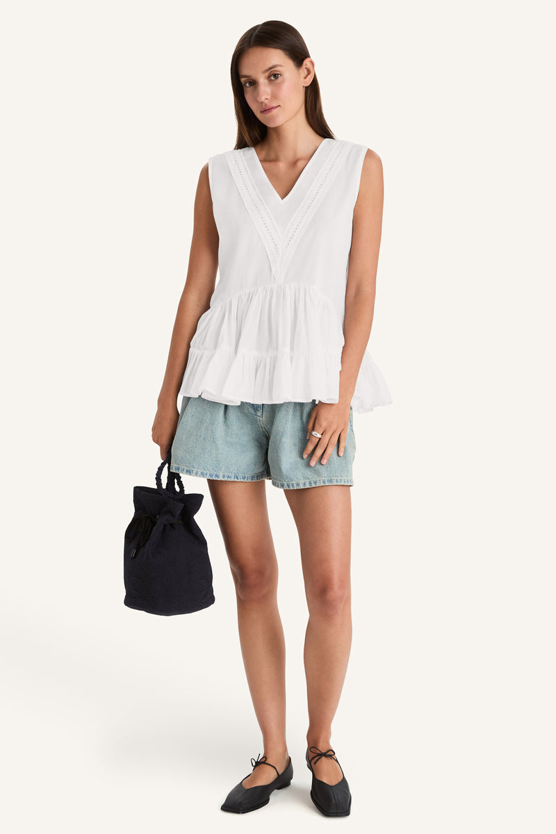 BLOUSES/SHIRTS/TOPS SENDA TOP IN WHITE Merlette