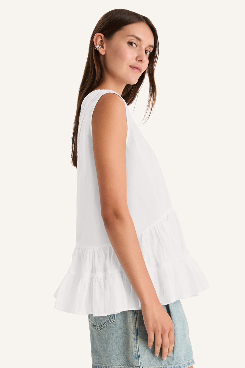 BLOUSES/SHIRTS/TOPS SENDA TOP IN WHITE Merlette