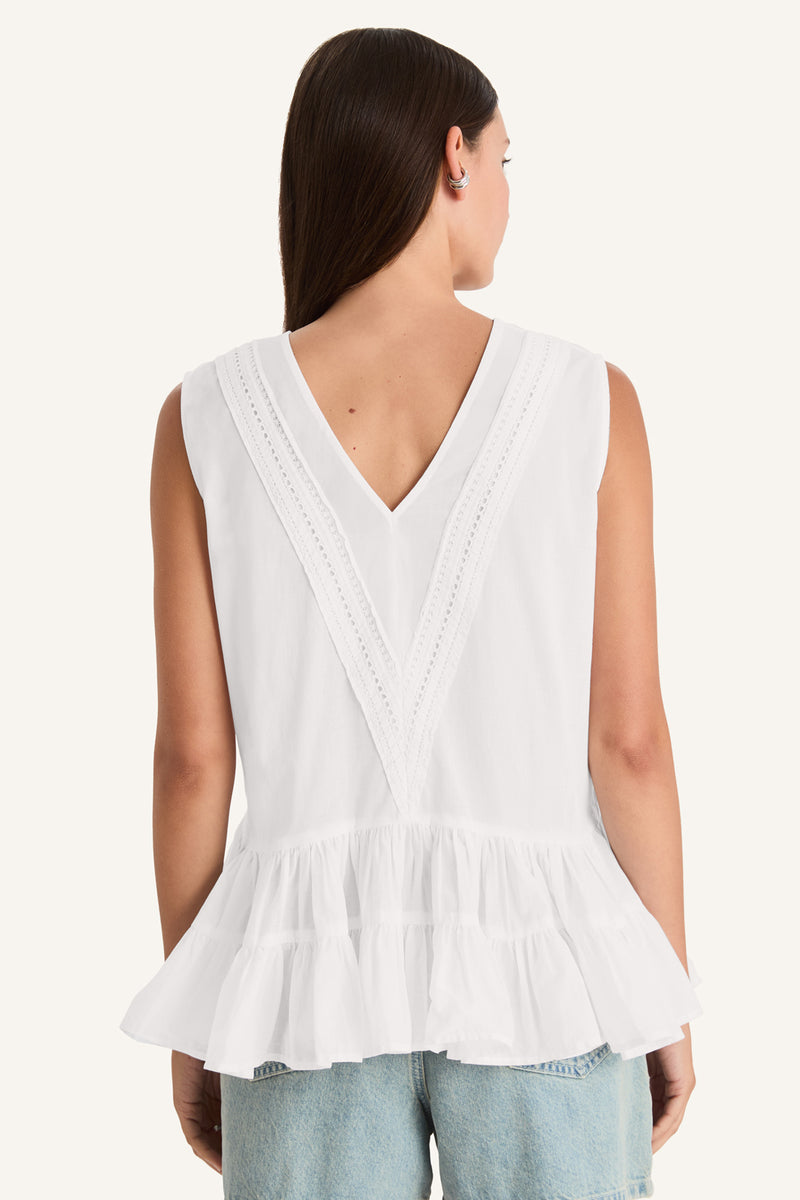 BLOUSES/SHIRTS/TOPS SENDA TOP IN WHITE Merlette