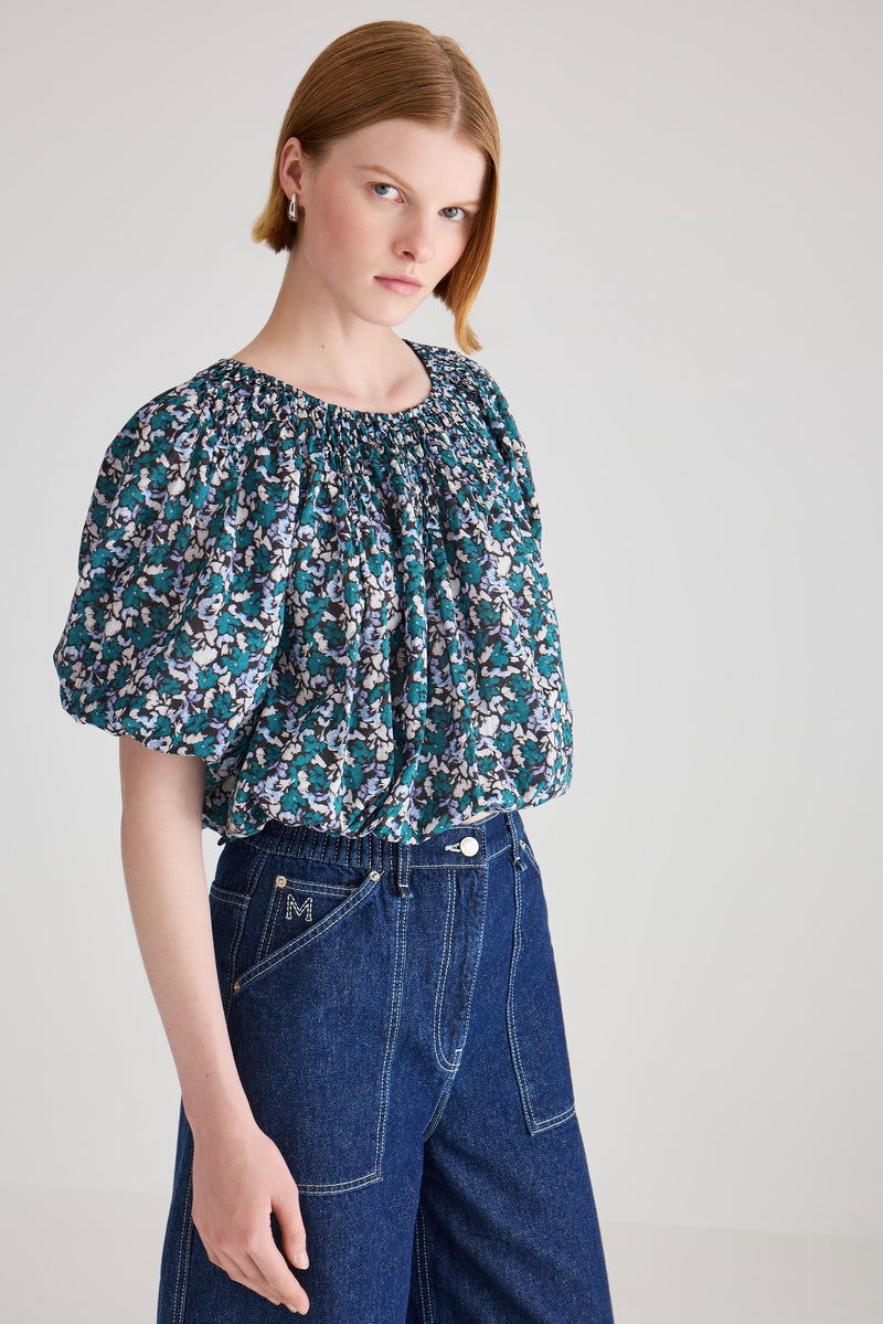 BLOUSES/SHIRTS/TOPS Lotus Print Top in Mosaic Drift Merlette