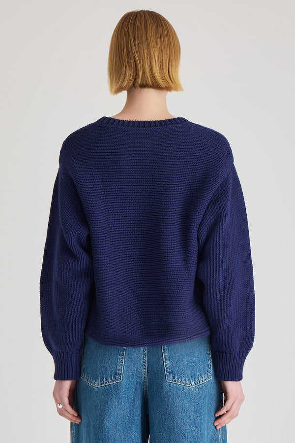 SWEATERS Serin Knit Sweater in Navy Merlette