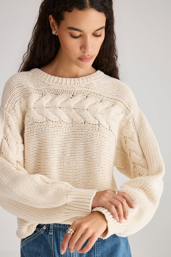 SWEATERS Serin Knit Sweater in Opaline Merlette