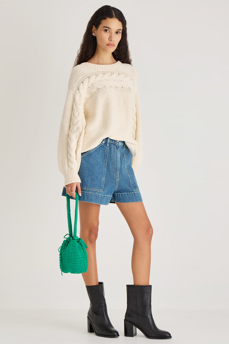 SWEATERS Serin Knit Sweater in Opaline Merlette