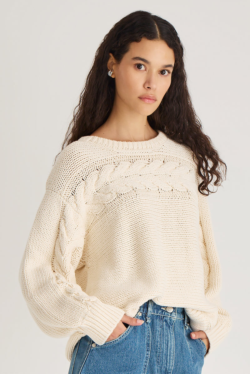 SWEATERS Serin Knit Sweater in Opaline Merlette