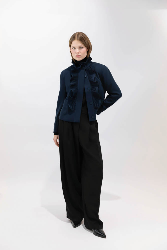COATS/JACKET Ruffle Blazer in Navy Psophia