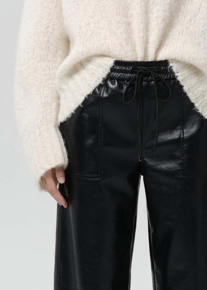 PANTS/SHORTS Rework Pull on Recycled Leather Pant in Black Citizens of Humanity