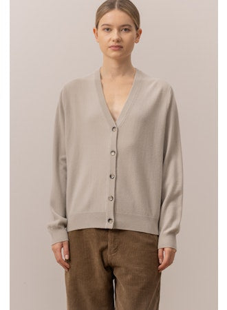 SWEATERS Cashmere V-Neck Cardigan in Noir Allude