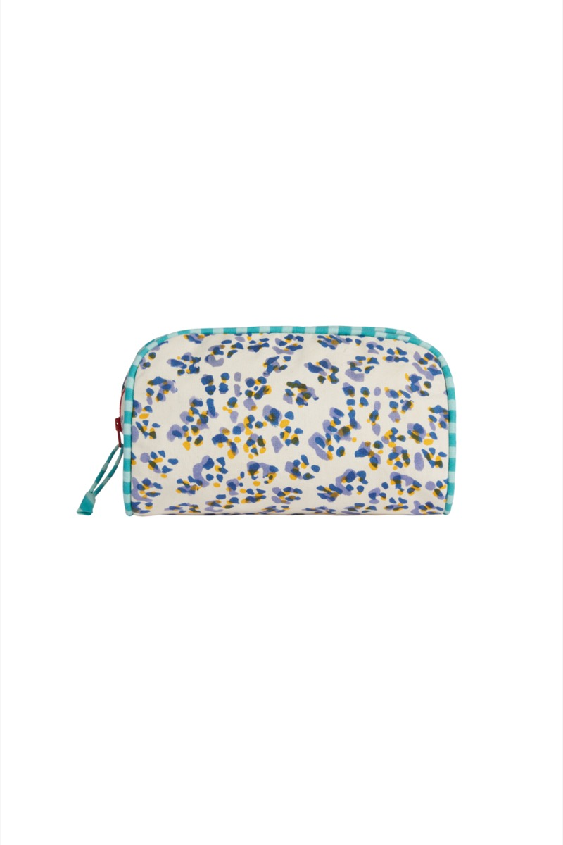 ACCESSORIES LARGE GORETTA PENCIL BAG IN ROYAL BLUE LEOPARD Lisa Corti