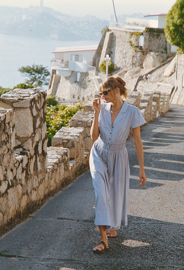 DRESSES/JUMPSUITS Naomi Dress in Blue Stripe Ciao Lucia