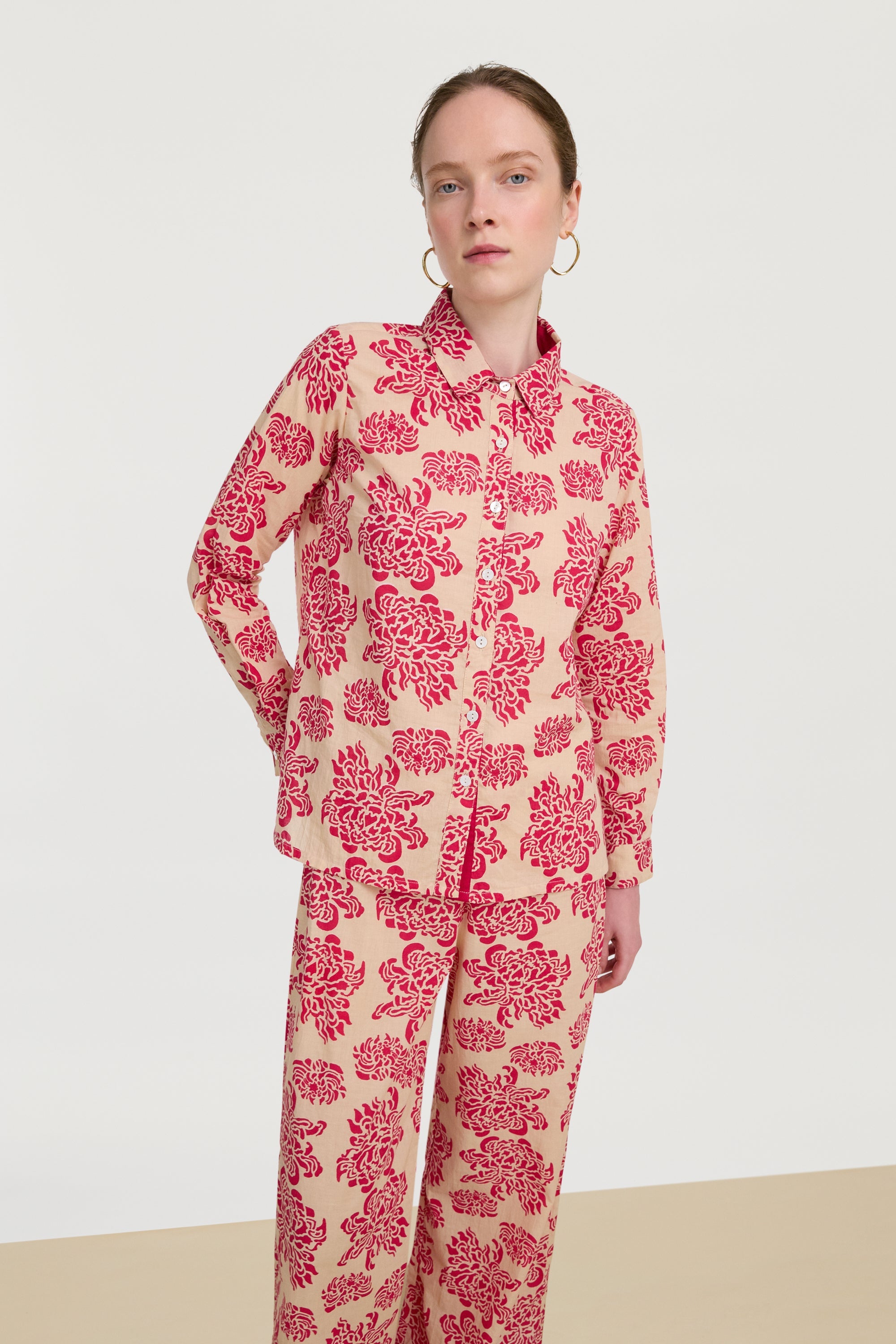 BLOUSES/SHIRTS/TOPS Bella Shirt in Ivory & Fuxia Lisa Corti