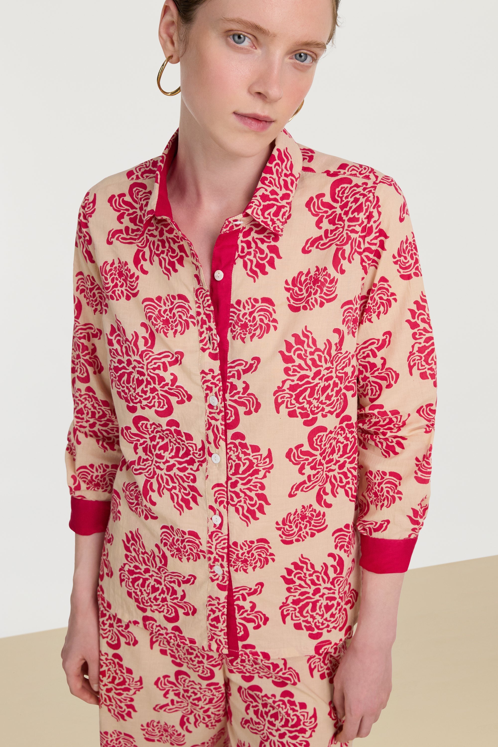 BLOUSES/SHIRTS/TOPS Bella Shirt in Ivory & Fuxia Lisa Corti