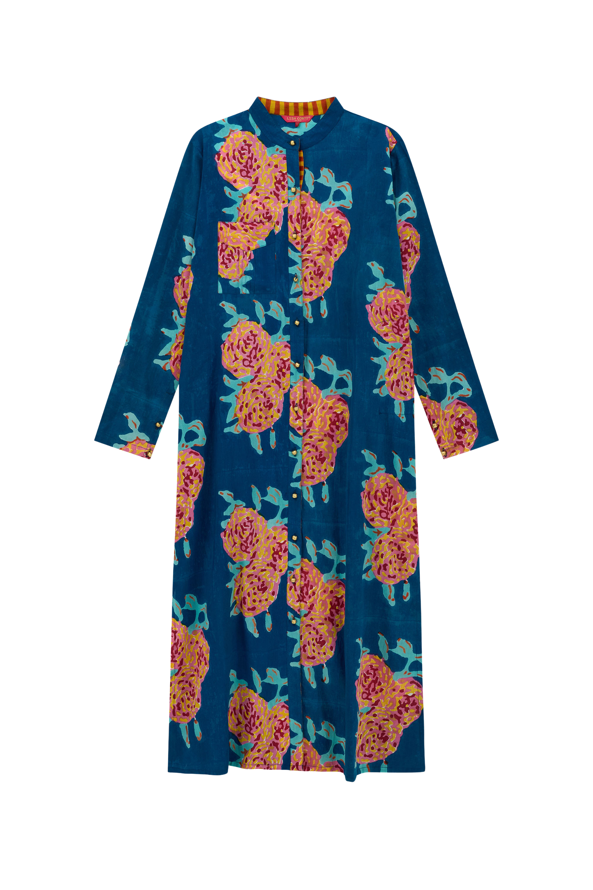 DRESSES/JUMPSUITS Long Open Kurta in Dark Teal Lisa Corti