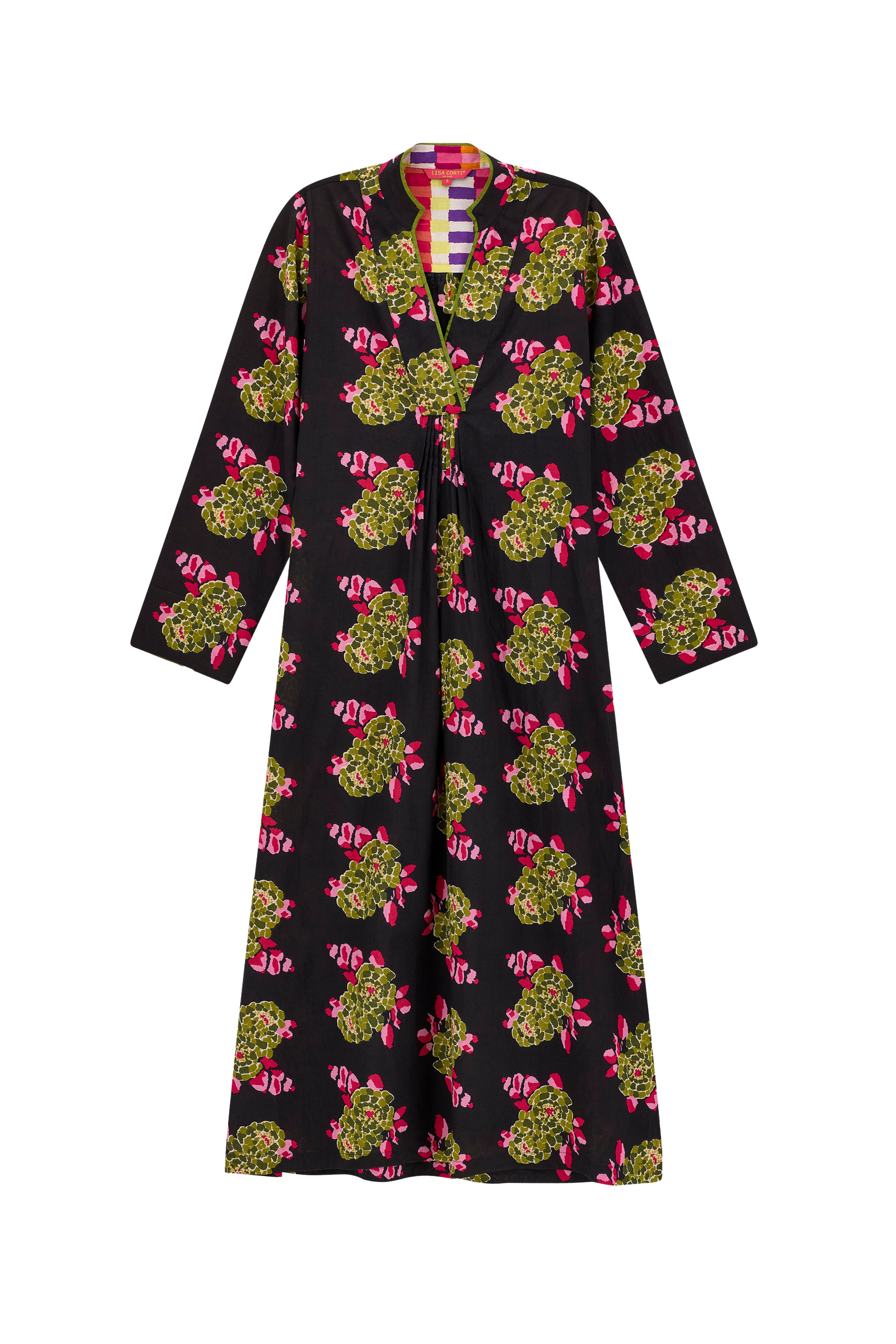 DRESSES/JUMPSUITS Radha Caftan in Suiko Flower Black Lisa Corti