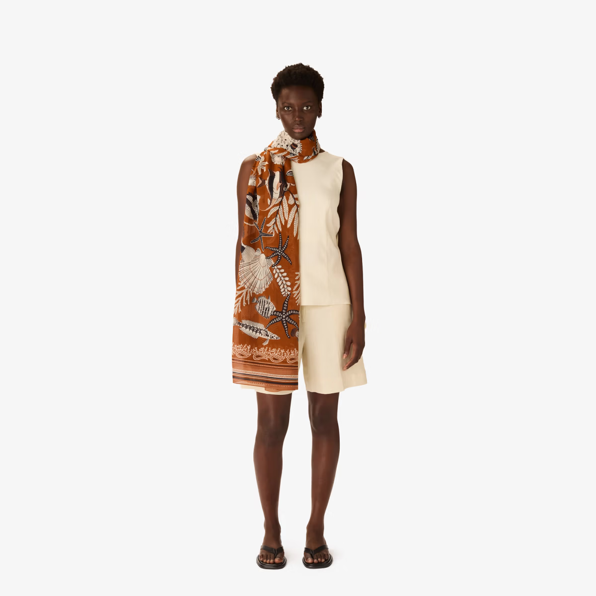 ACCESSORIES Neptune Scarf in Golden Brown Inoui Editions