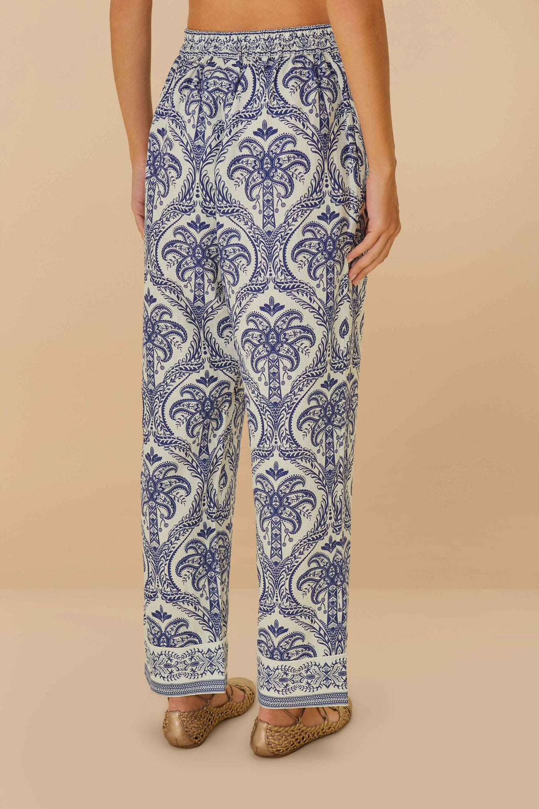 PANTS/SHORTS BLUE TROPICAL LINEN PANTS Farm Rio