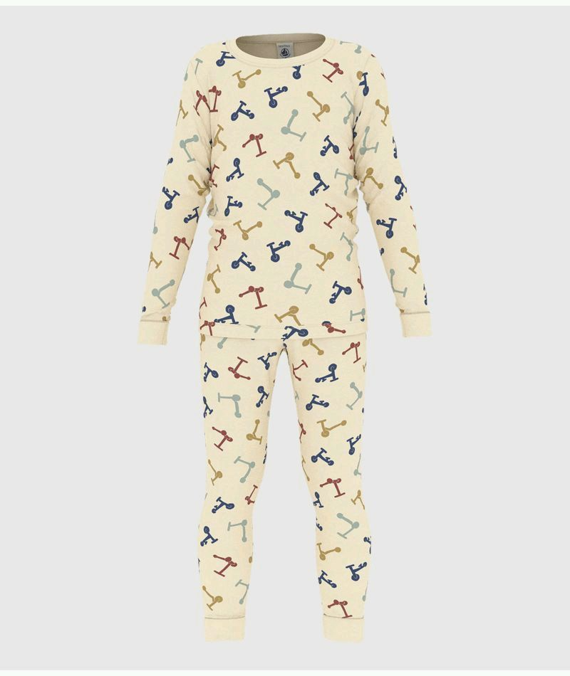 CHILDREN'S APPAREL Scooter PJs in Cream Petit Bateau