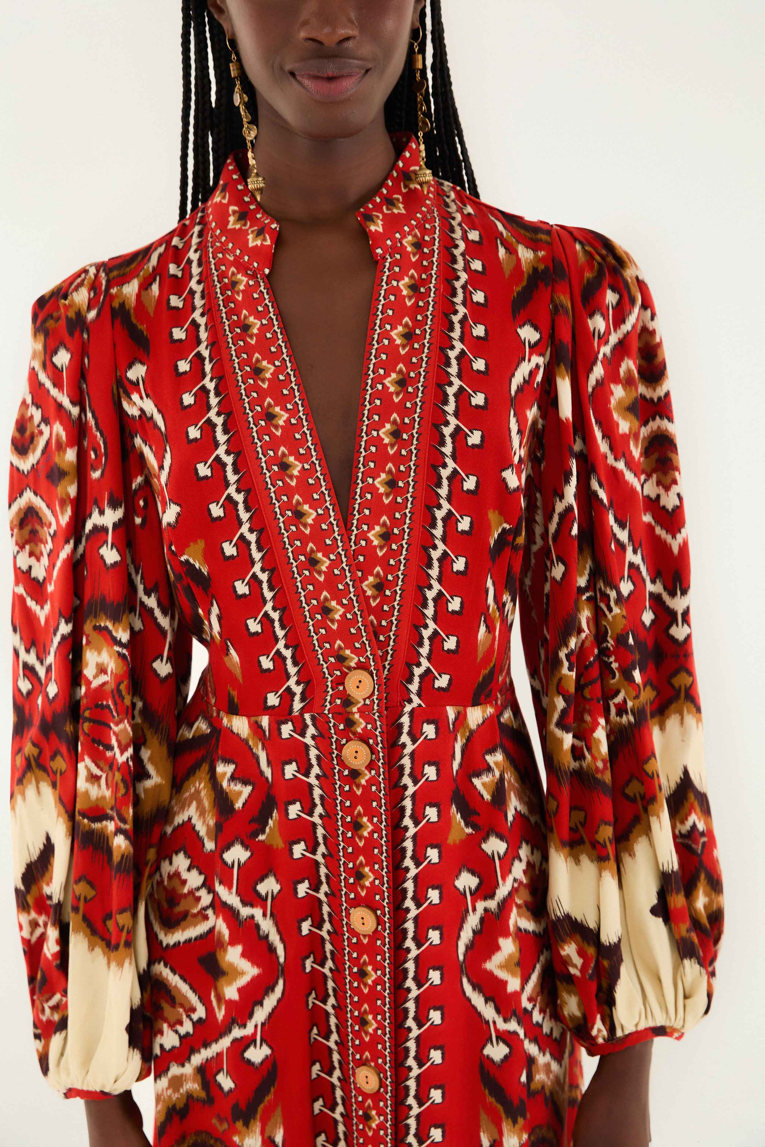 DRESSES/JUMPSUITS Ainika Pineapple Ikat Maxi Dress in Red Farm Rio