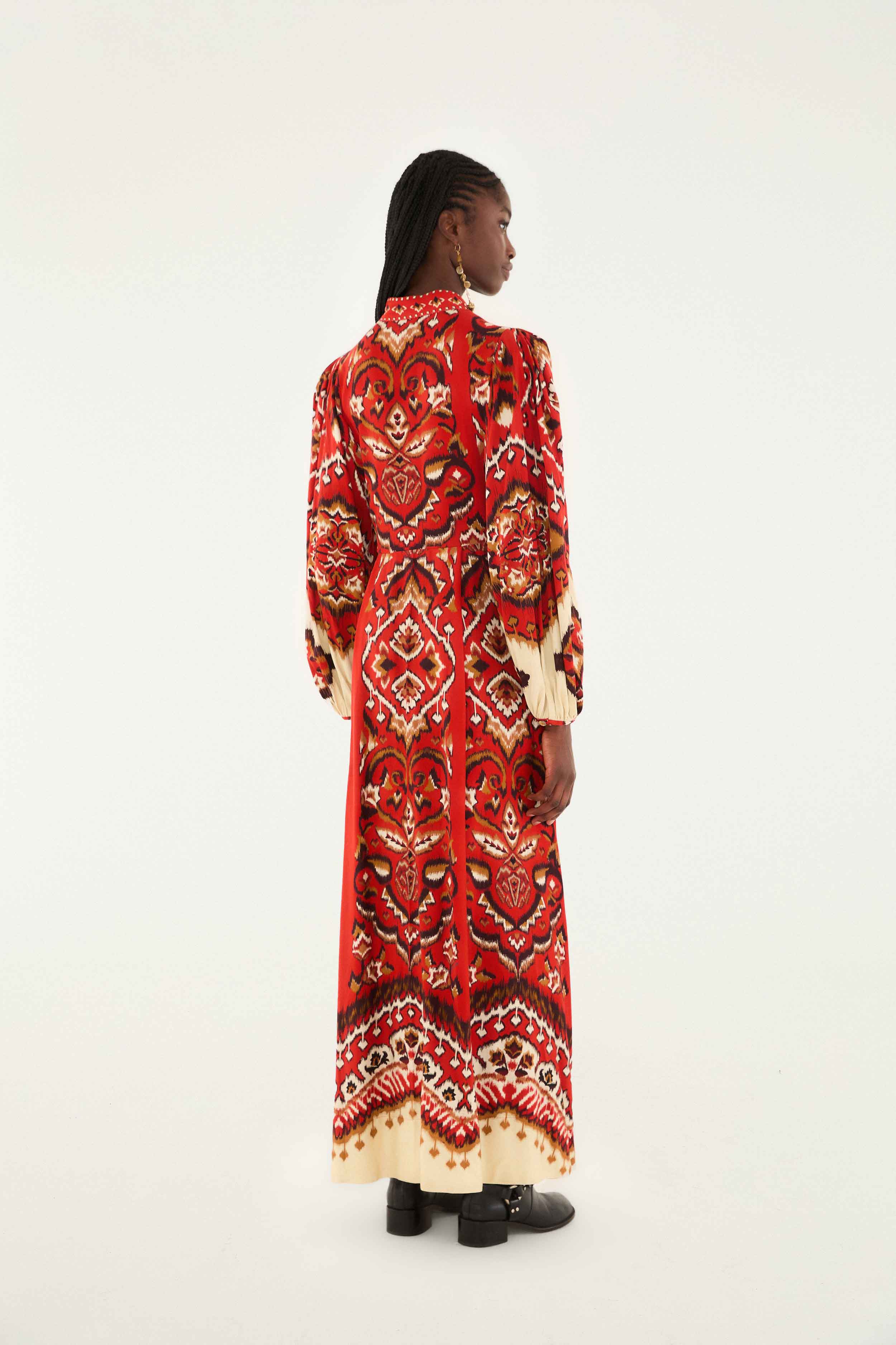 DRESSES/JUMPSUITS Ainika Pineapple Ikat Maxi Dress in Red Farm Rio