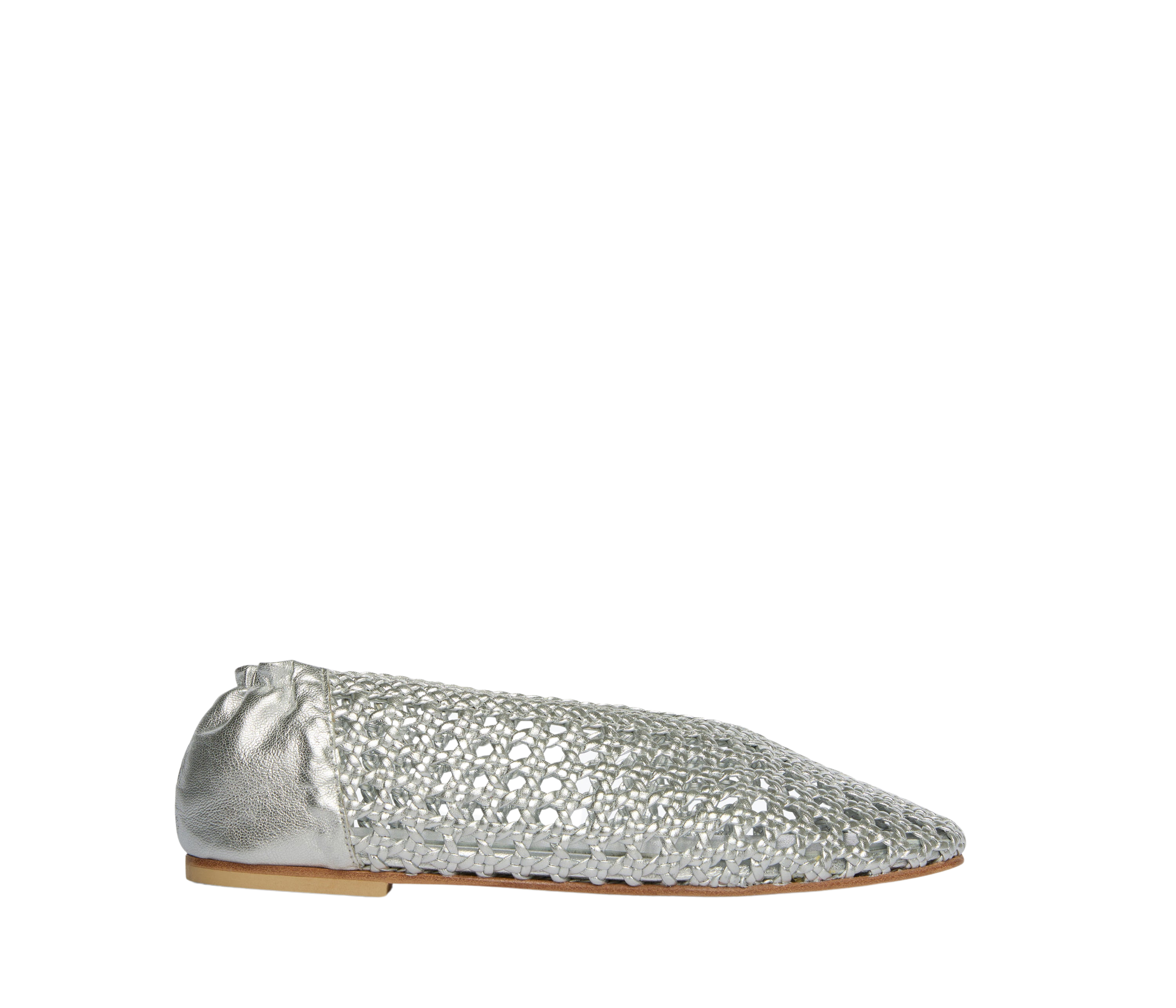 SHOES Riley Woven Flat in Silver Freda Salvador