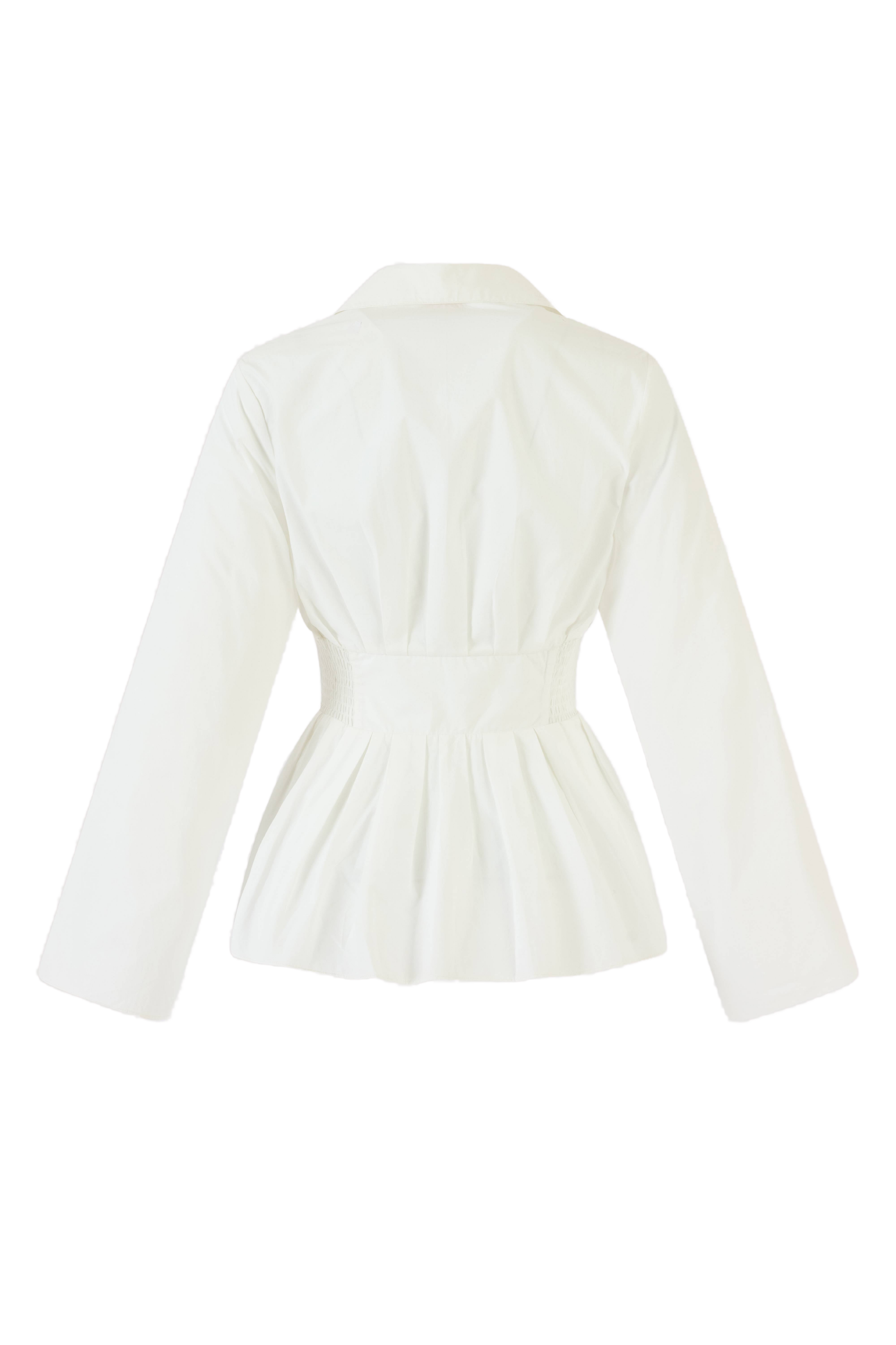 BLOUSES/SHIRTS/TOPS Boogie Woogie Bugle Boy Top in White Rosie Assoulin