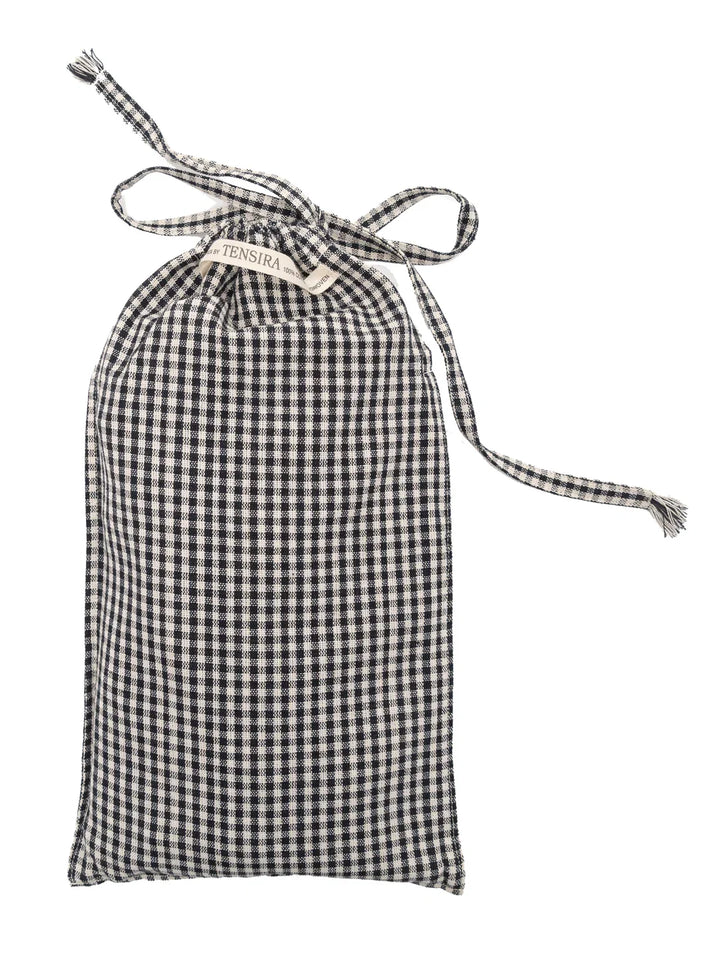 HOME ACCESSORIES LONG APRON WITH POCKET IN NOIR/ECRU Tensira