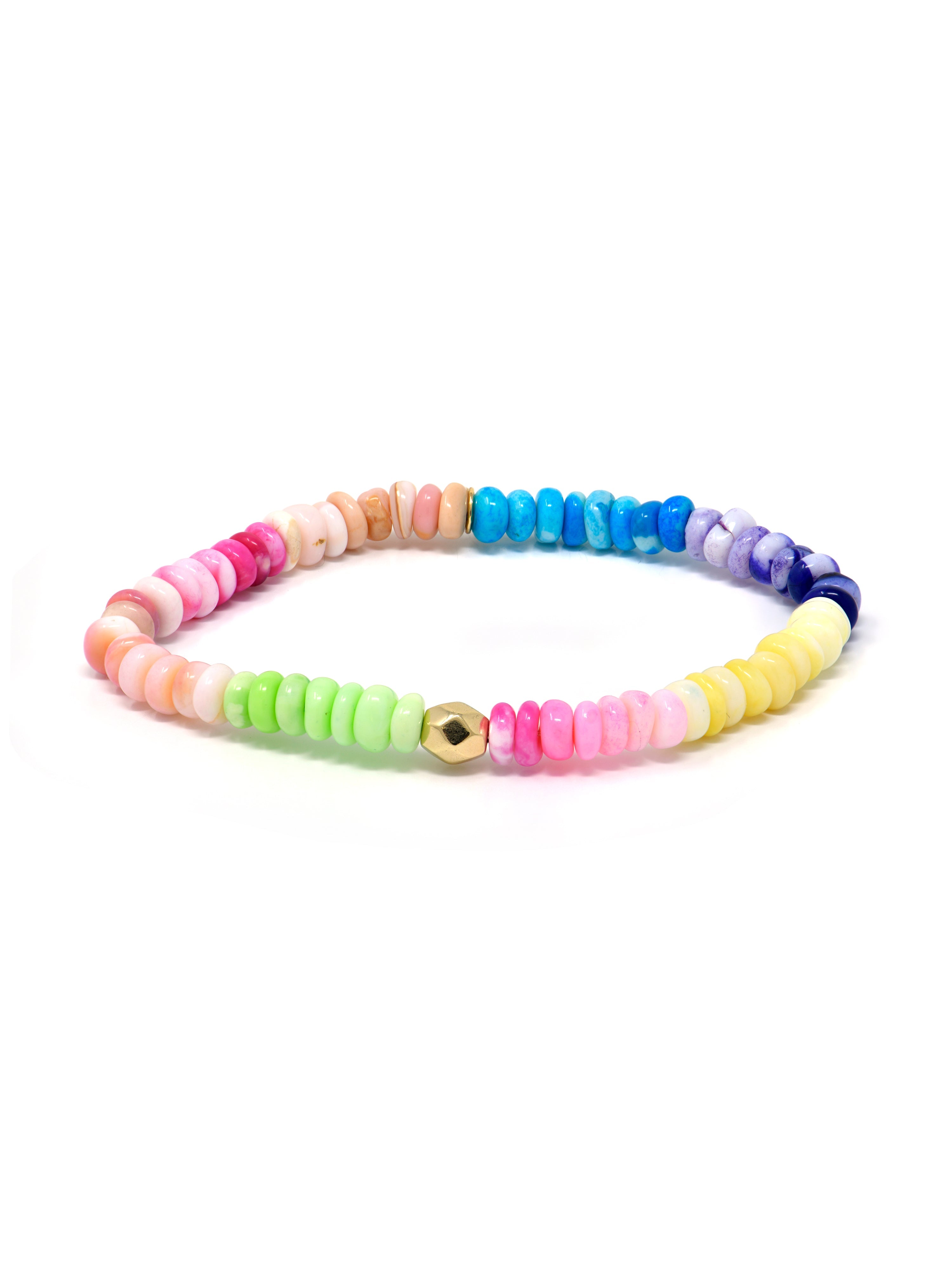 JEWELRY Bright Multicolor Opal 8MM Beaded Bracelet Anzie