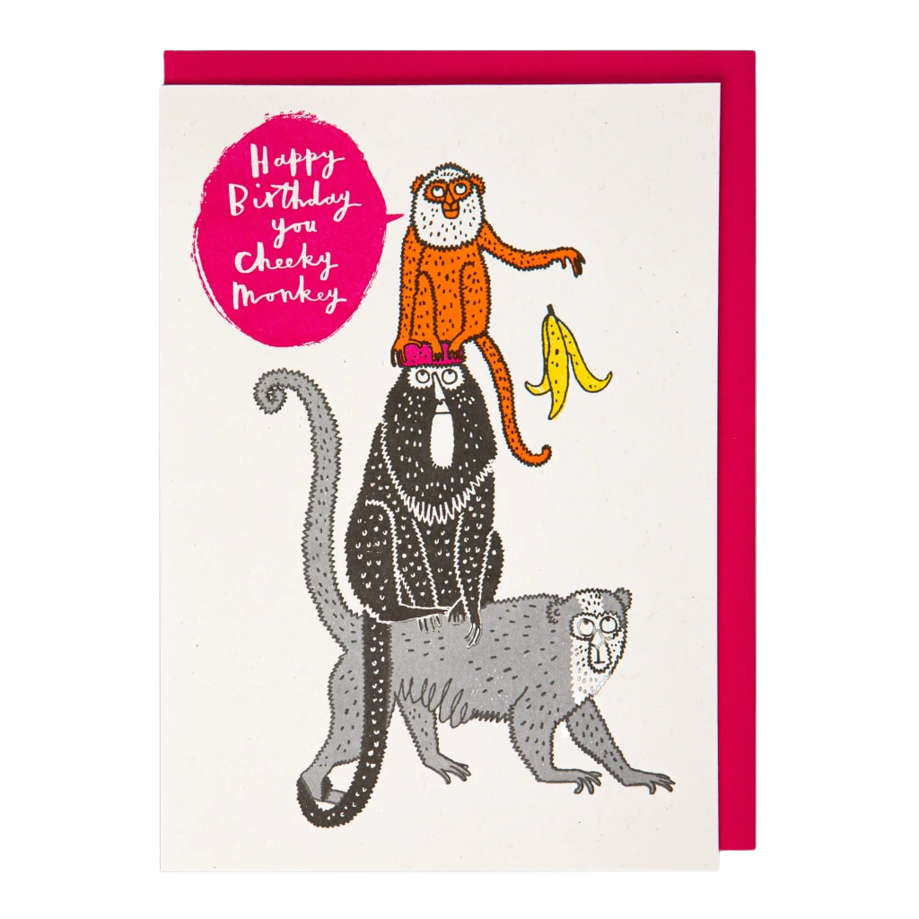BOOKS/STATIONERY Monkey Happy Birthday - Greeting Card Archivist Gallery
