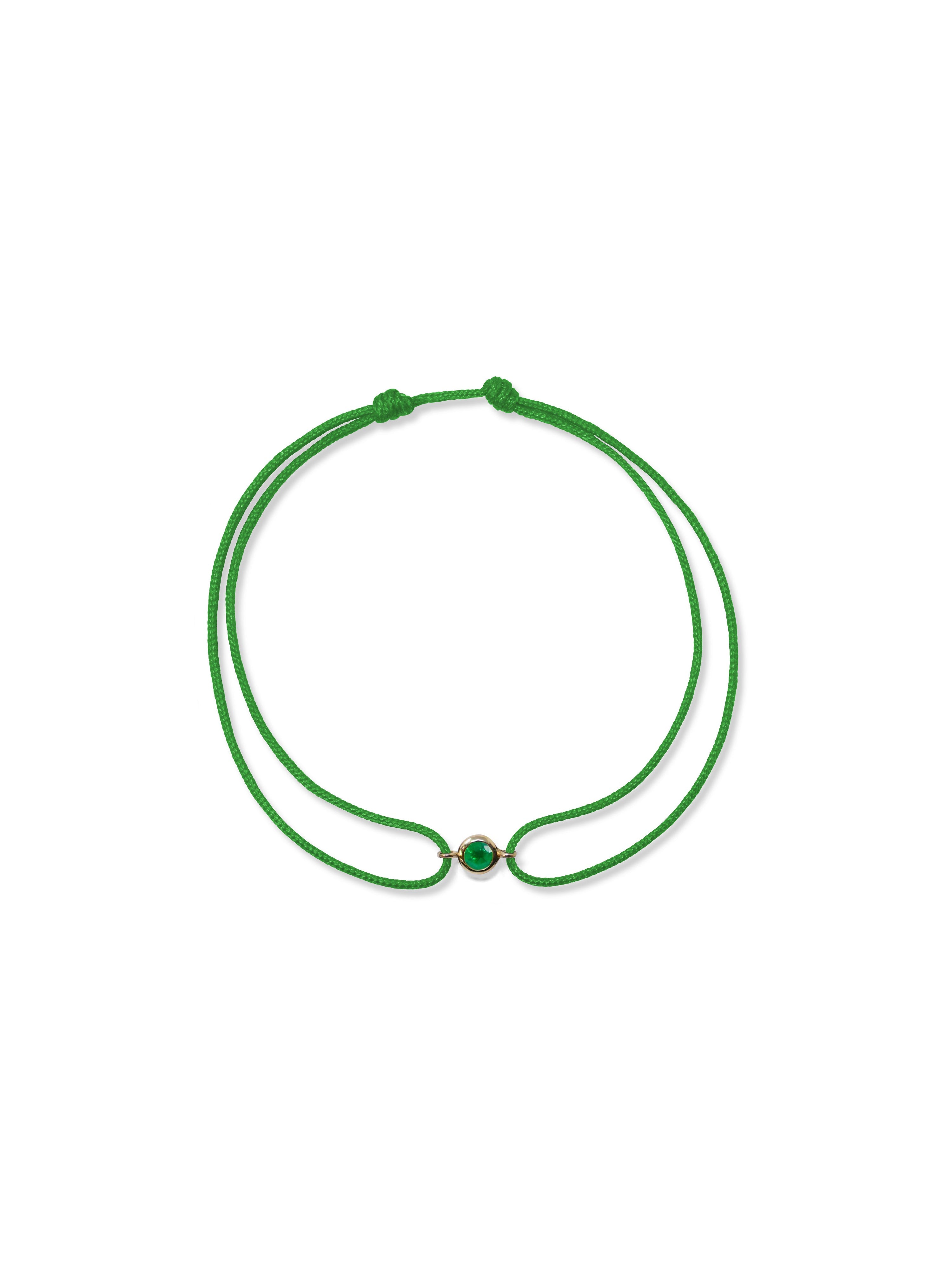 JEWELRY Emerald Charm Silk Cord Bracelet Anzie
