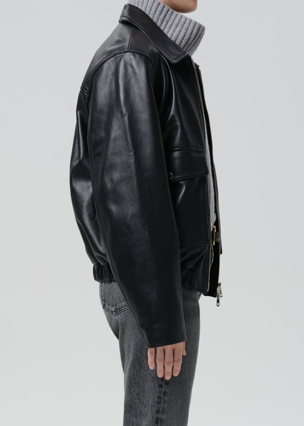 COATS/JACKET Zip Front Bomber Jacket in Black Citizens of Humanity