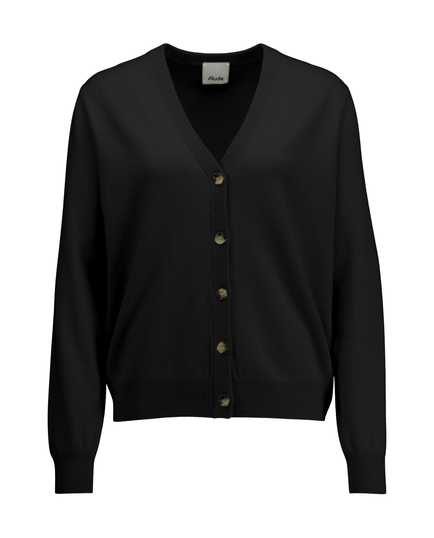 SWEATERS Cashmere V-Neck Cardigan in Noir Allude