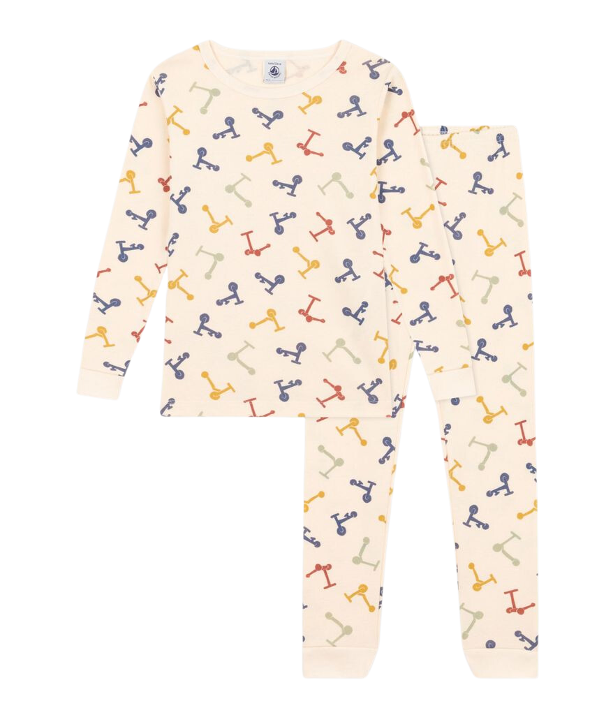 CHILDREN'S APPAREL Scooter PJs in Cream Petit Bateau