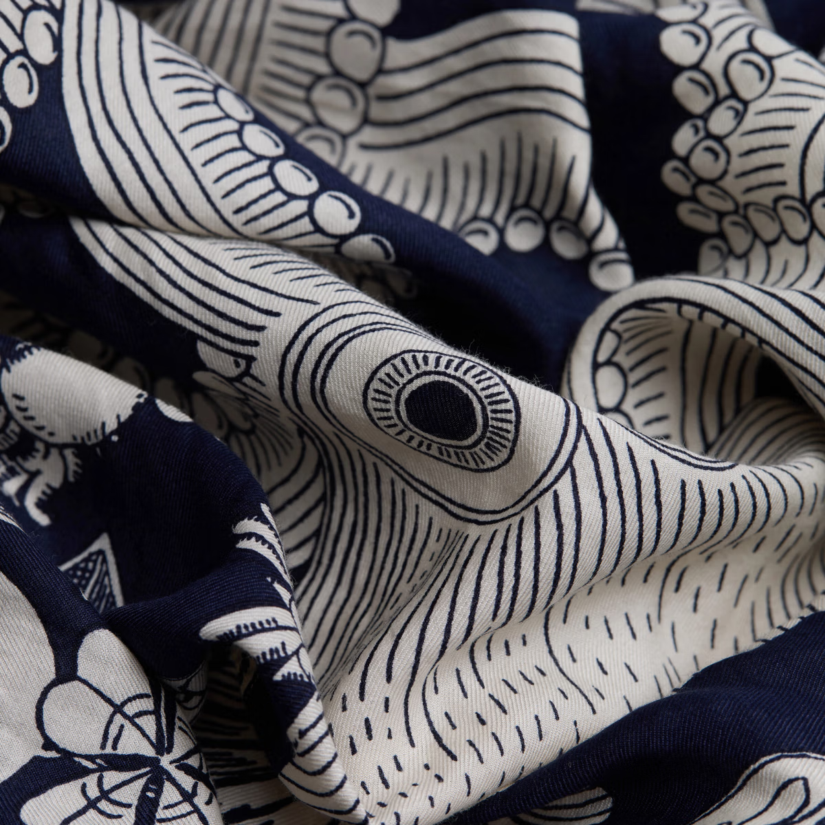 ACCESSORIES Octopus Square Scarf in Navy Inoui Editions